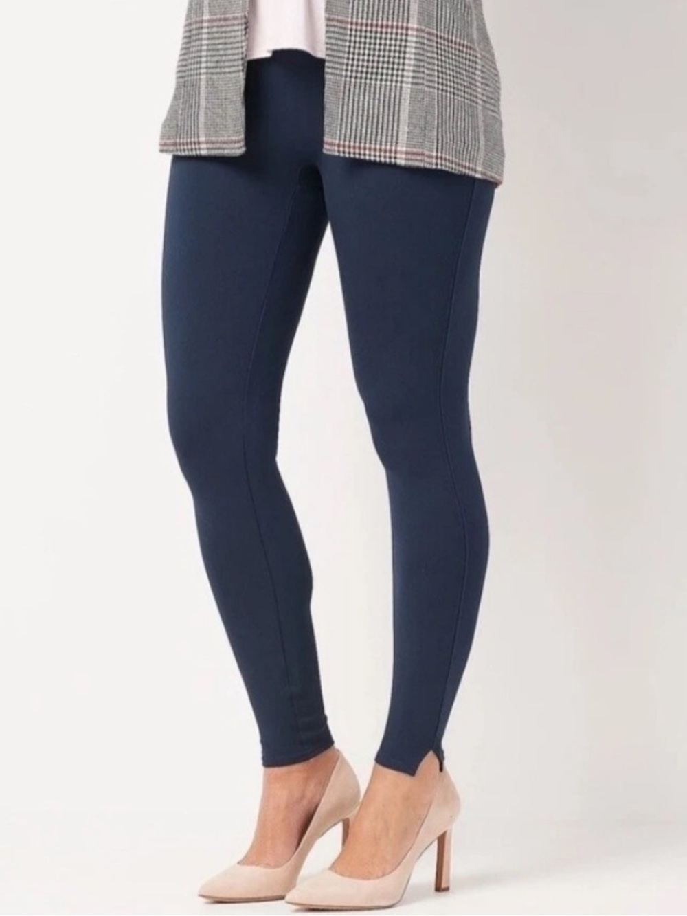 Spanx Nightfall Navy Seamless High Rise Full Length Slit Ankle Leggings Size 2X
